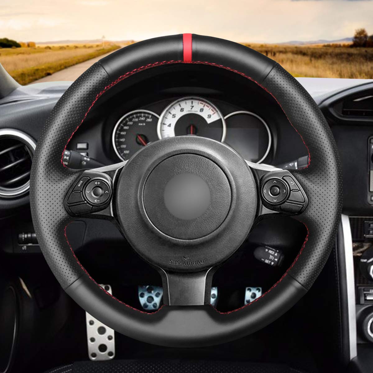 Loncky Auto Custom Fit Oem Black Genuine Leather Steering Wheel Covers